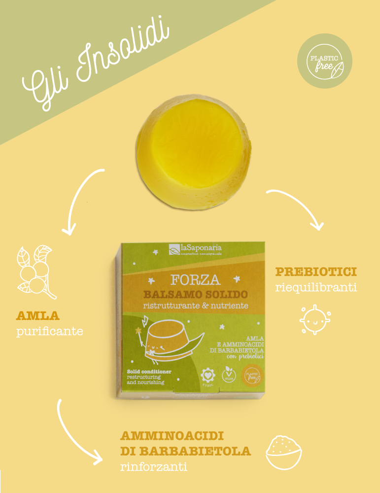 Balsamo Solido cocco Bio e amla - Ristrutturante e Nutriente