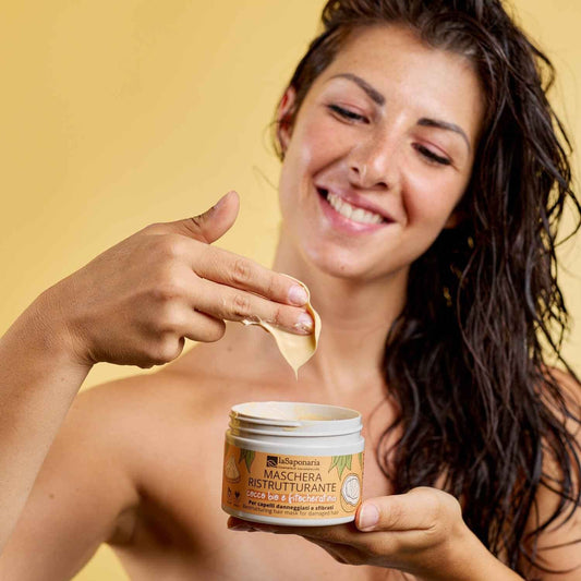 Maschera ristrutturante cocco bio e fitocheratina - Capelli Danneggiati