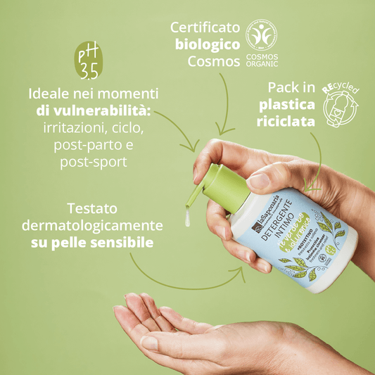 Detergente intimo Protettivo Tè verde Bio & Ialuronico - Idratante e Lenitivo pH 3.5