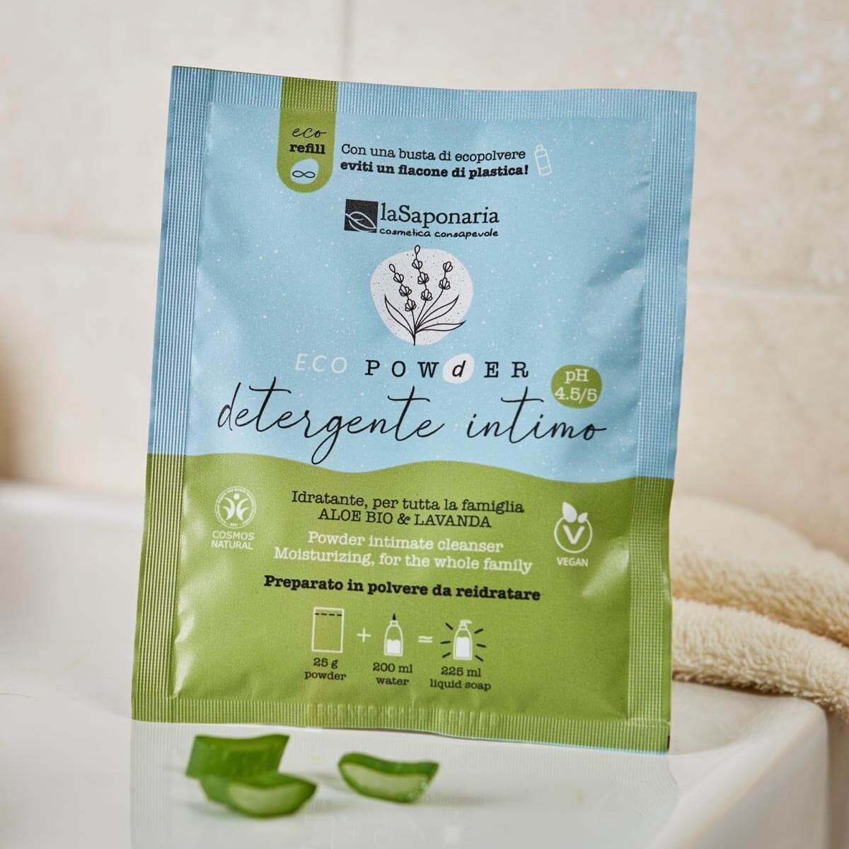 Detergente intimo Delicato in polvere Eco Powder Aloe Bio & Lavanda pH 4.5-5