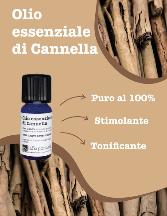 Olio essenziale di Cannella Puro, Stimolante e Tonificante