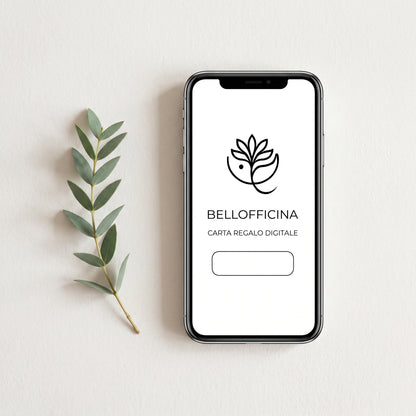 Carta Regalo Digitale Bellofficina: l'email con il codice sullo schermo dello smartphone