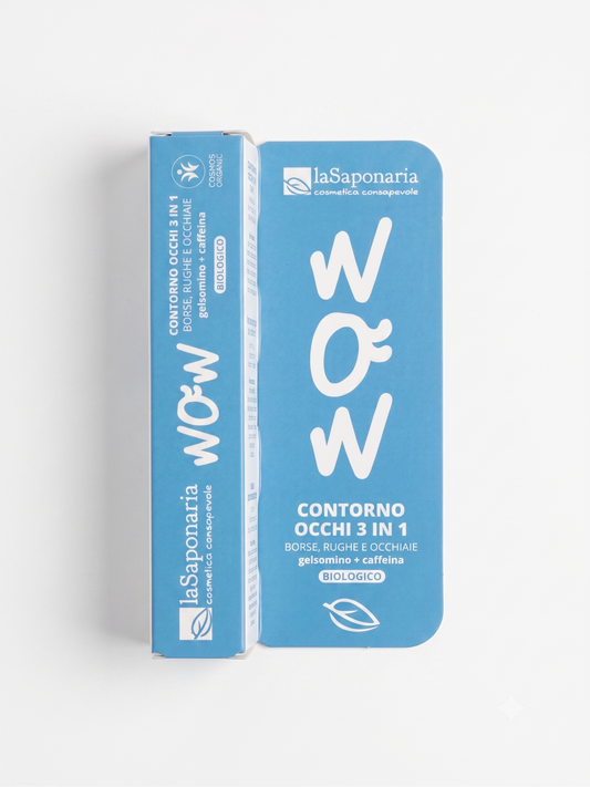 Crema Contorno Occhi 3 in 1 WOW - Borse, Rughe e Occhiaie gelsomino + caffeina