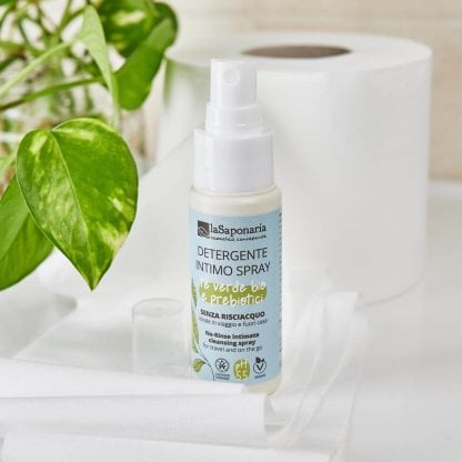 Detergente intimo spray senza risciacquo Tè verde bio & Prebiotici (pH 5.5)