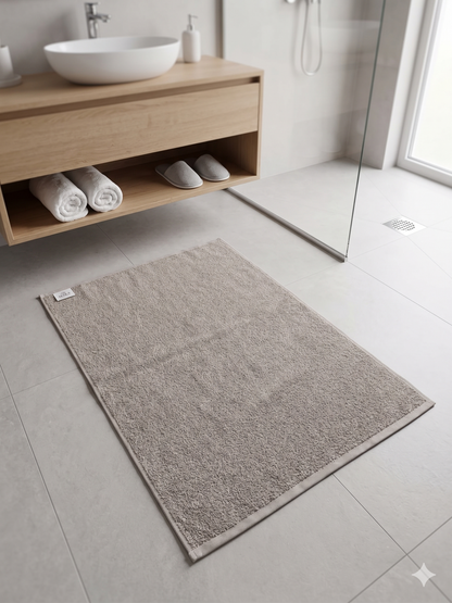Tappetino scendi doccia 50x70cm in cotone grigio riciclato 700gsm GSR