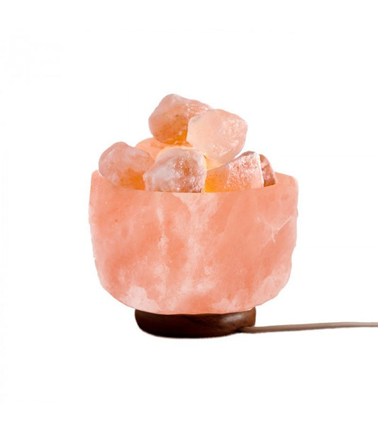 Lampada Sale Rosa Himalayano Braciere Grezzo