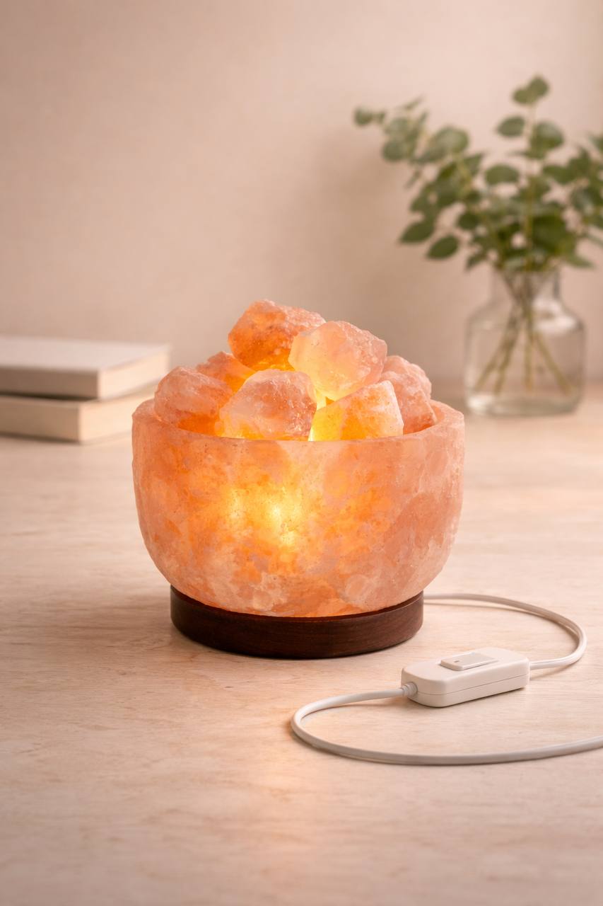 Lampada di Sale Rosa dell'Himalaya Braciere Grezzo