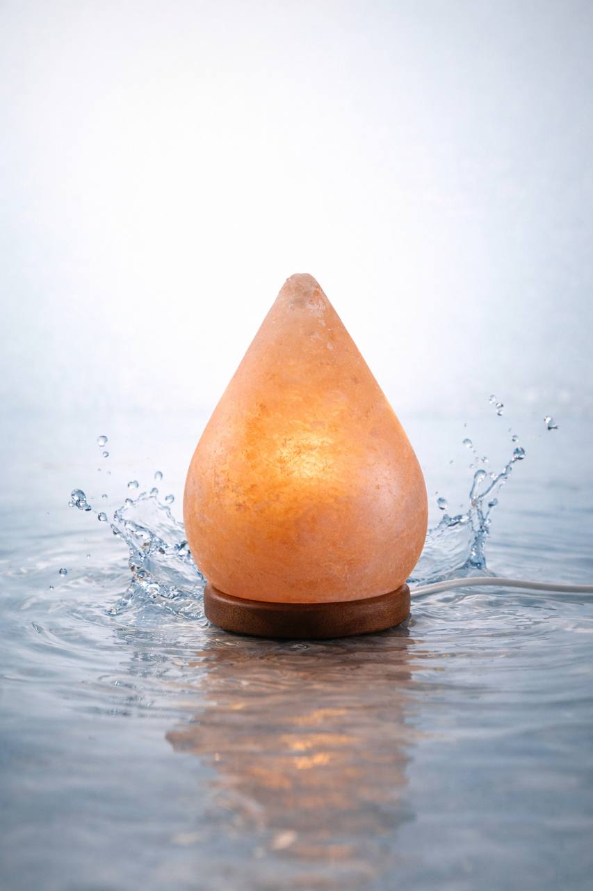 Lampada di sale rosa dell’Himalaya a forma di Goccia