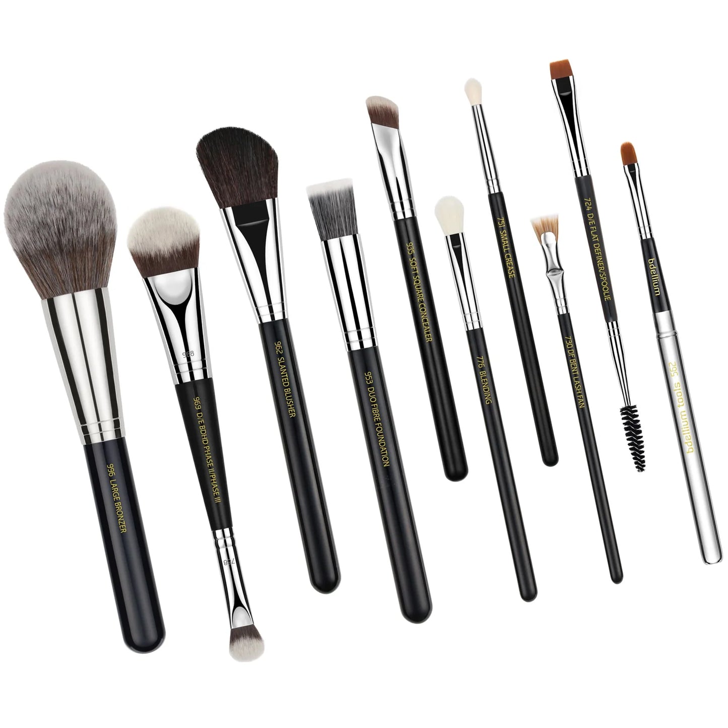 Maestro pro collection 10pc. brush set with roll-up pouch