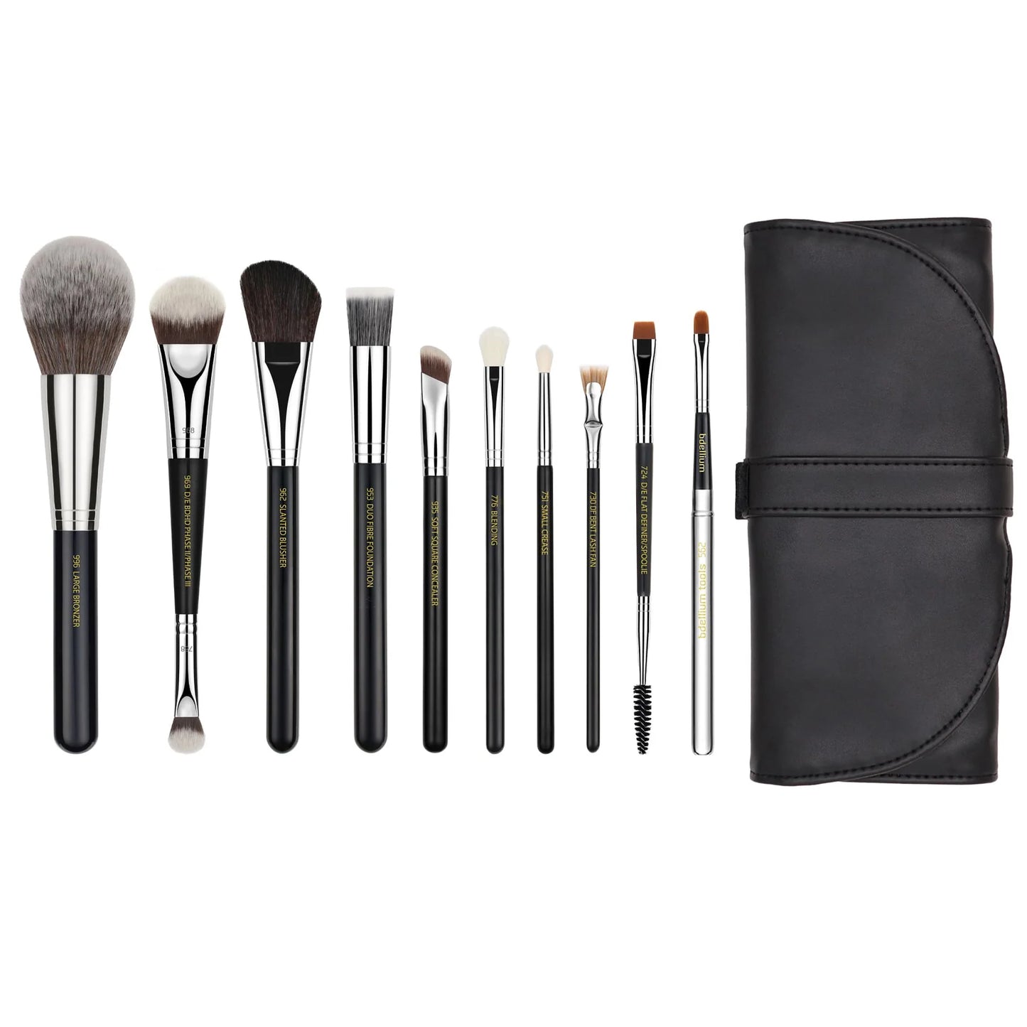 Maestro pro collection 10pc. brush set with roll-up pouch