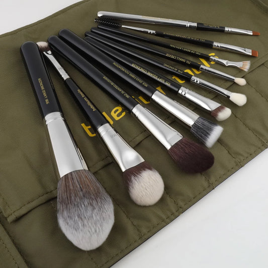 Maestro pro collection 10pc. brush set with roll-up pouch