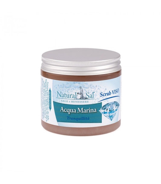 Scrub Viso Acqua Marina “Serenità”, con Sale Rosa dell’Himalaya, fragranza Vaniglia e Eau