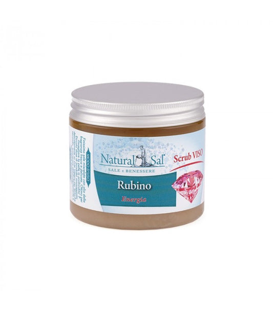 Scrub Viso Rubino “Energia”, con Sale Rosa dell’Himalaya, fragranza Pompelmo, Arancia Amara, Limone