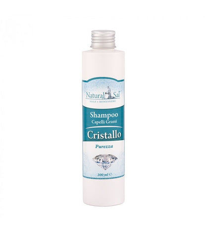 Shampoo Cristallo, Capelli Grassi, con Sale Rosa dell’Himalaya, fragranza Salvia e Brezza