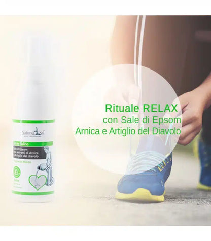 Spray Salino Sale di Epsom, con Arnica e Artiglio del Diavolo, fragranza Menta