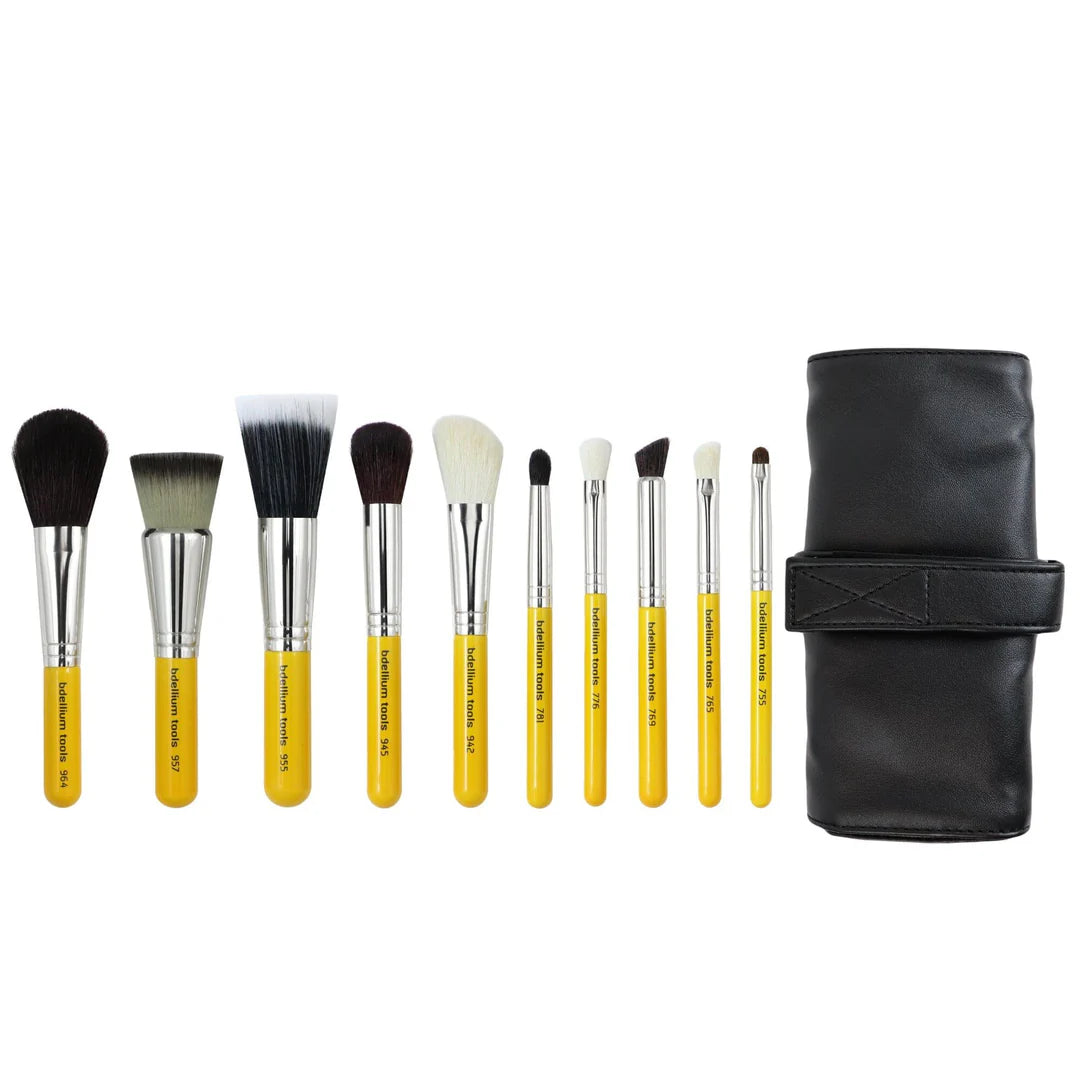 Set Pennelli Travel Mineral 10 Pezzi con Custodia Arrotolabile