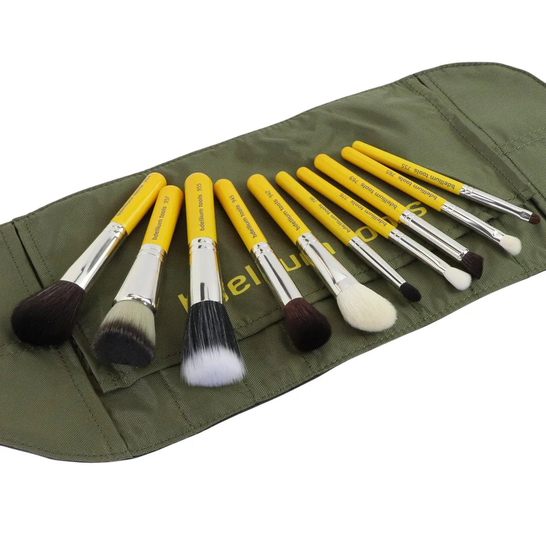 Set Pennelli Travel Mineral 10 Pezzi con Custodia Arrotolabile