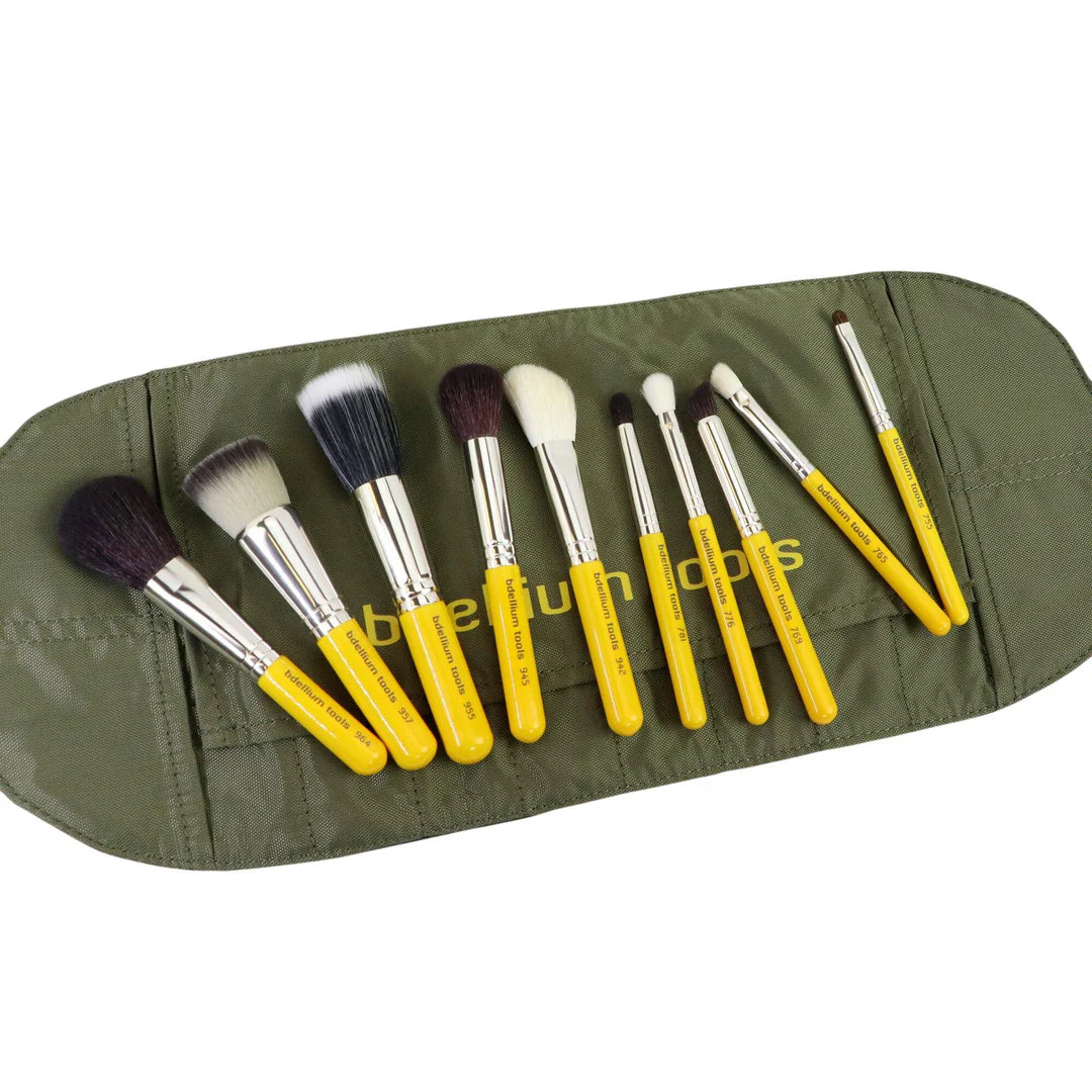 Set Pennelli Travel Mineral 10 Pezzi con Custodia Arrotolabile