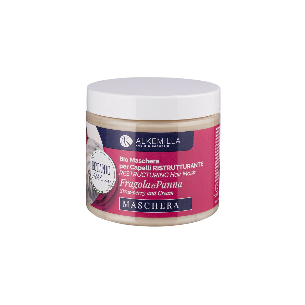 Bio Maschera Capelli Ristrutturante Panna e Fragola