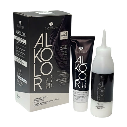 Tinta per Capelli Permanente Alkolor senza Ammoniaca 1.0 Nero
