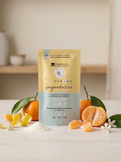 Bagnodoccia in polvere energizzante - Mandarino e Vitamica C by La Saponaria — hero product photo