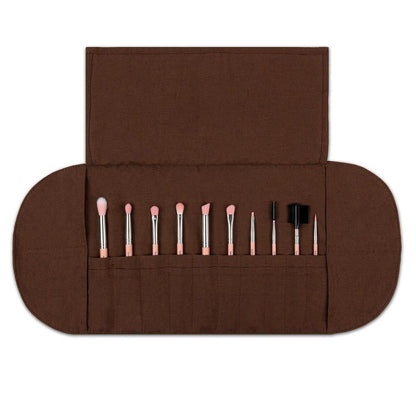 Set Pennelli Occhi Pink Bambu 10 Pezzi con Astuccio Arrotolabile