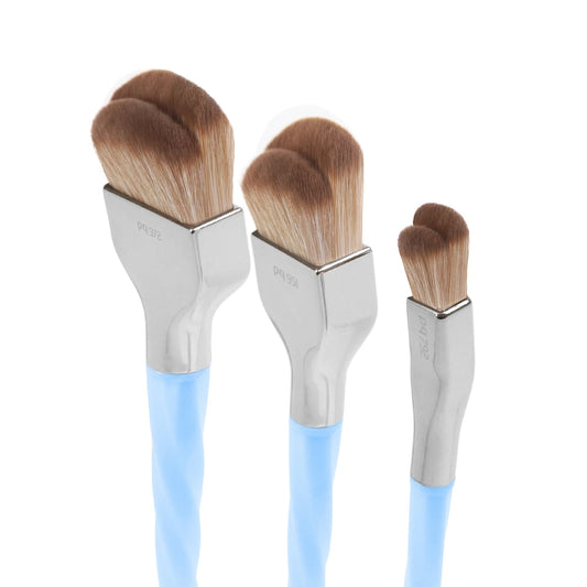 Blue Double Dome Blender Set 3 Pennelli Viso e Occhi