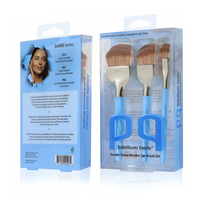 Blue Double Dome Blender Set 3 Pennelli Viso e Occhi