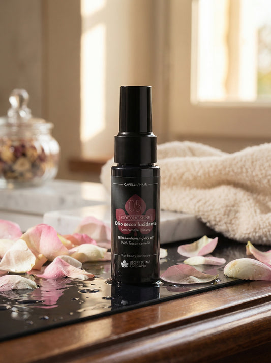 05 Glycolic shine olio secco lucidante per Capelli Luminosi by Biofficina Toscana — hero product photo