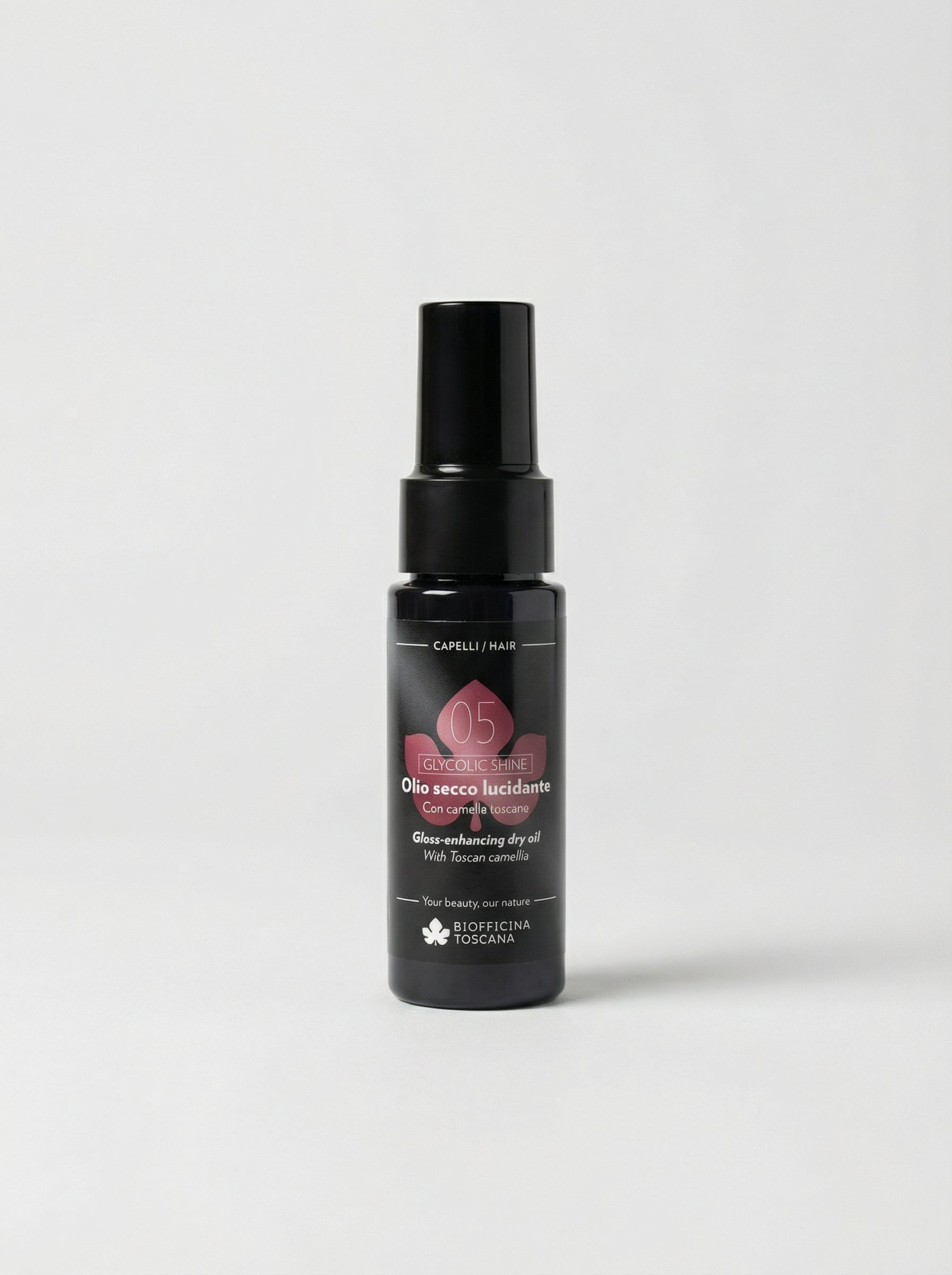 05 Glycolic shine olio secco lucidante per Capelli Luminosi by Biofficina Toscana — product photo on white background