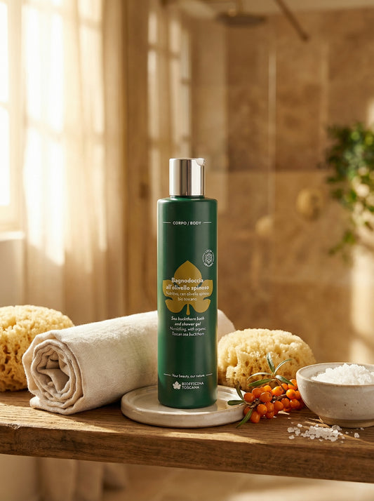 Bagnodoccia all'olivello spinoso - Detergente Corpo Delicato e Nutriente by Biofficina Toscana — hero product photo