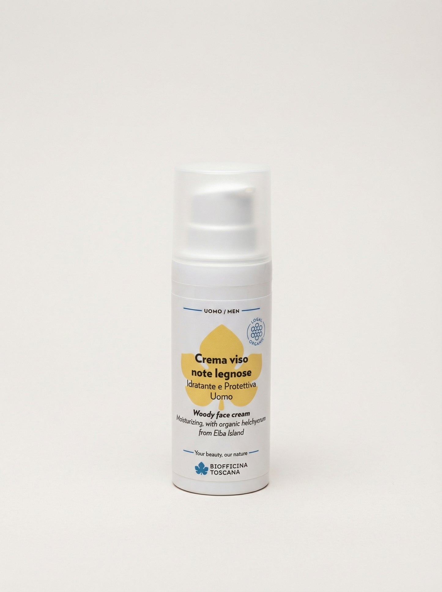 Crema viso note legnose - Idratante e Protettiva Uomo by Biofficina Toscana — product photo on white background