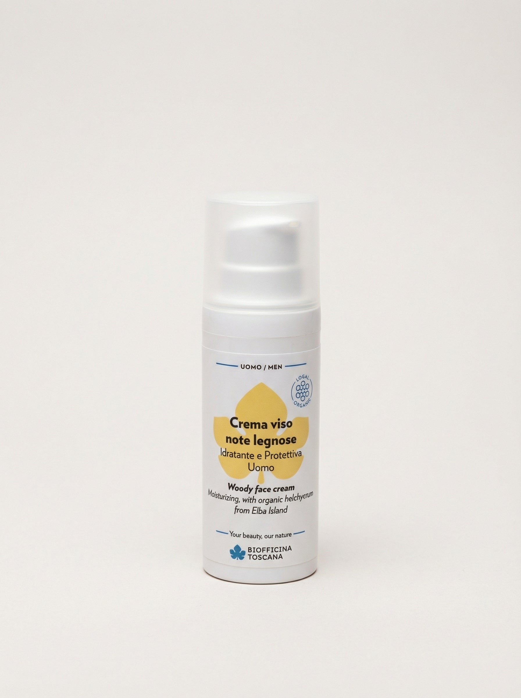 Crema viso note legnose - Idratante e Protettiva Uomo by Biofficina Toscana — product photo on white background