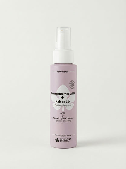 Detergente viso AHA + Rubiox 2.0 - Esfoliante Levigante Illuminante by Biofficina Toscana — product photo on white background