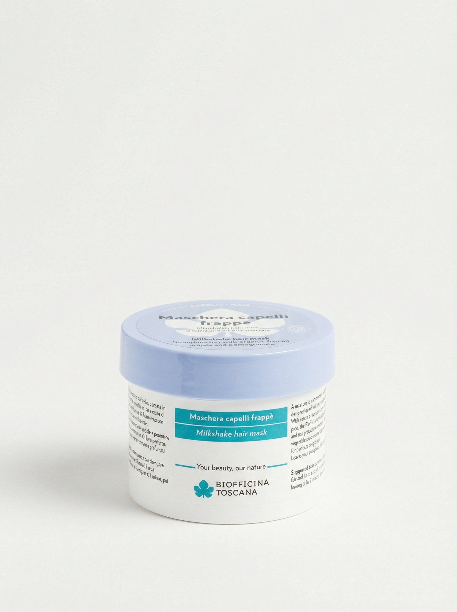 Maschera capelli frappé Lisciante Idratante Anti-crespo by Biofficina Toscana — product photo on white background