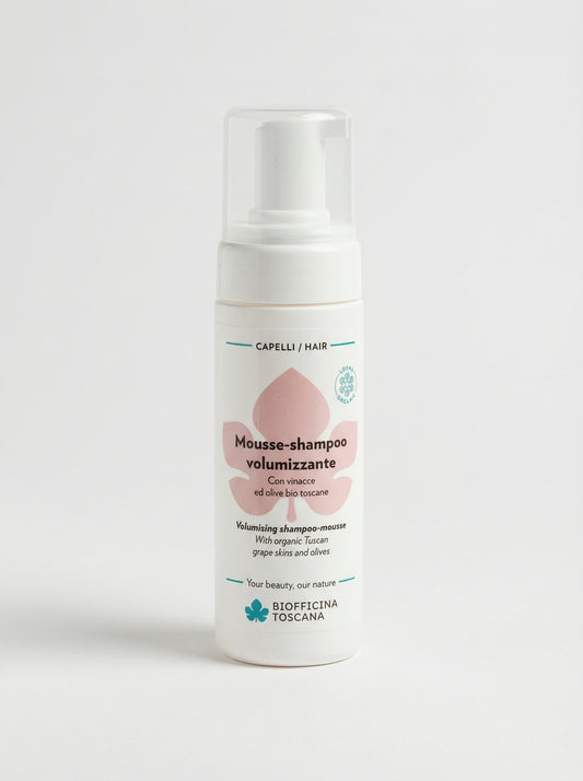 Mousse-shampoo volumizzante - Dona Volume e Lucentezza by Biofficina Toscana — product photo on white background