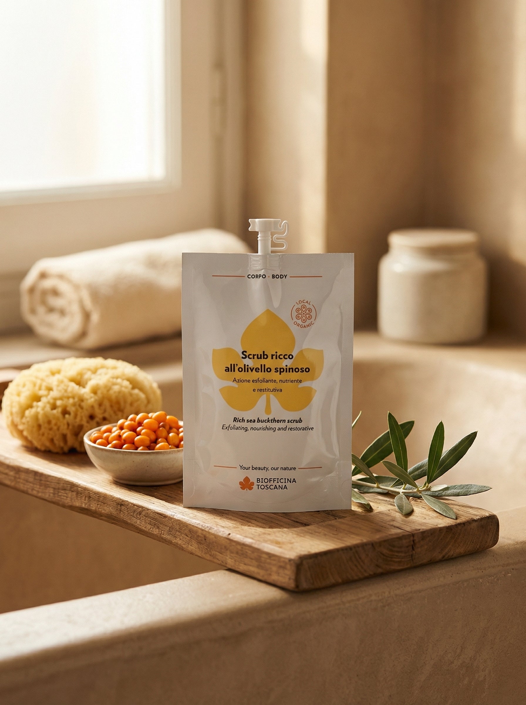 Scrub ricco all’olivello spinoso - Scrub Corpo Esfoliante Nutriente by Biofficina Toscana — hero product photo