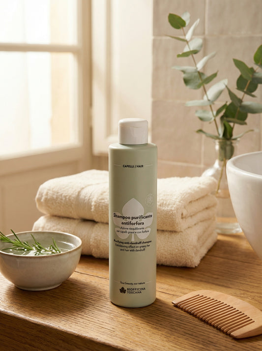 Shampoo Purificante Antiforfora Riequilibrante per Capelli Grassi by Biofficina Toscana — hero product photo