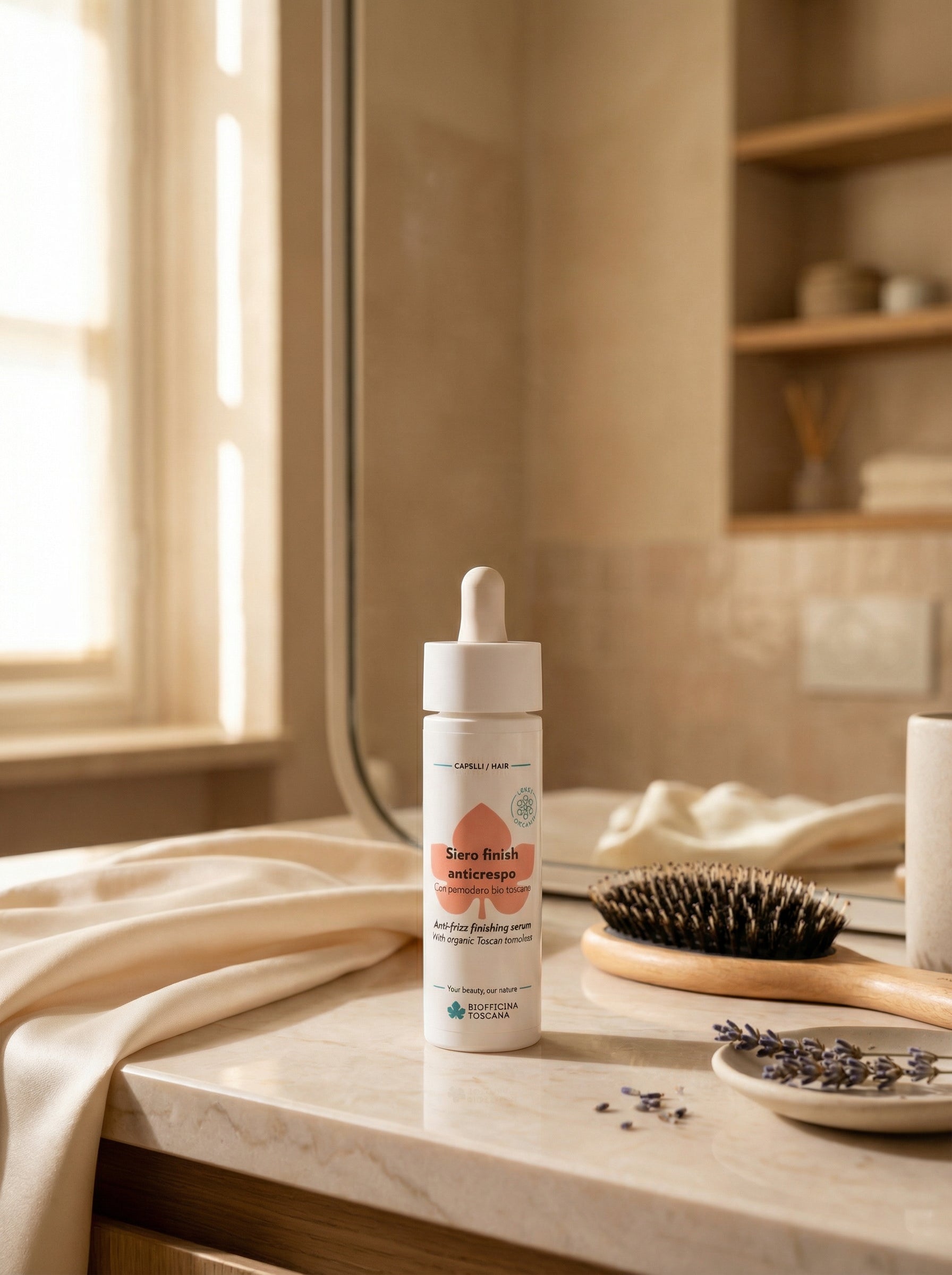 Siero finish anticrespo per capelli lucidi e setosi by Biofficina Toscana — hero product photo