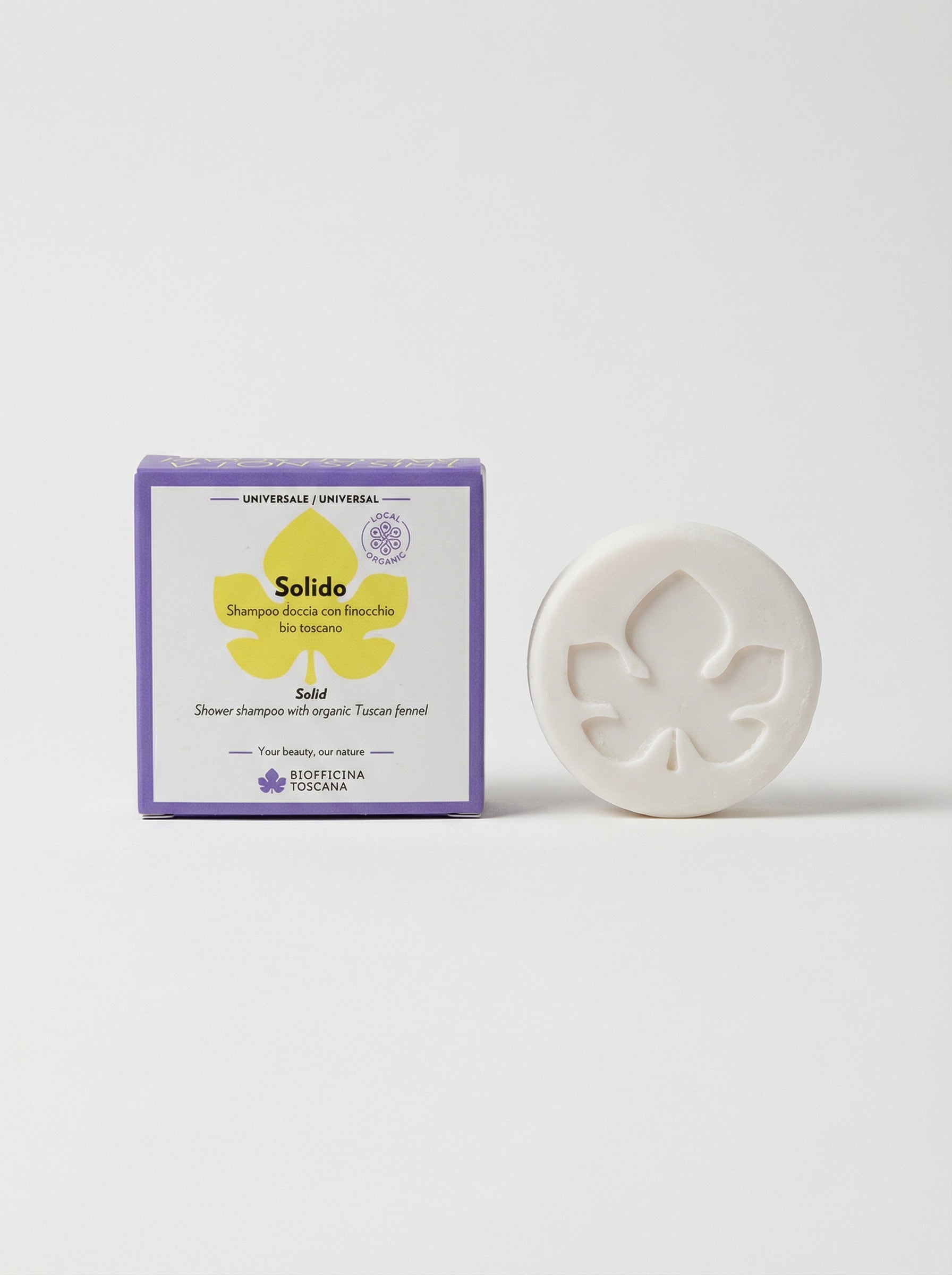 Solido - Shampoo Doccia Delicato Corpo e Capelli Plastic-Free by Biofficina Toscana — product photo on white background
