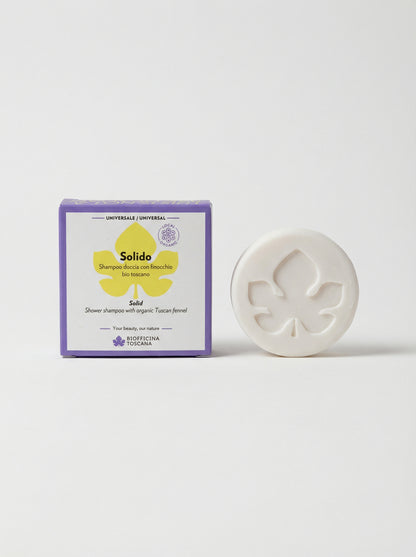 Solido - Shampoo Doccia Delicato Corpo e Capelli Plastic-Free by Biofficina Toscana — product photo on white background