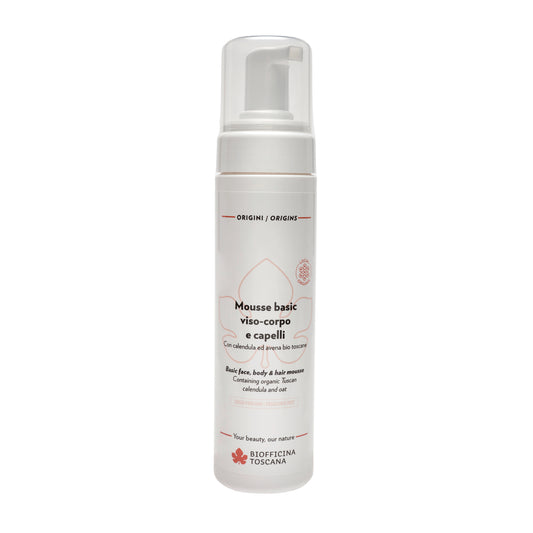 Mousse basic viso corpo e capelli Detergente Delicato per Pelli Sensibili