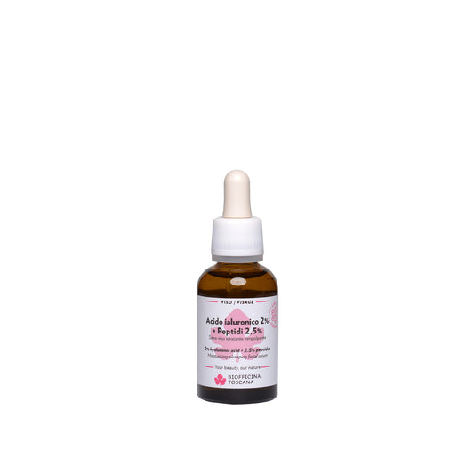 Acido Ialuronico 2% + Peptidi 2,5% Siero Viso Idratante Rimpolpante