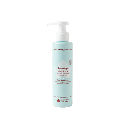 Siero corpo Elastic Skin con attivi elasticizzanti e menta bio toscana
