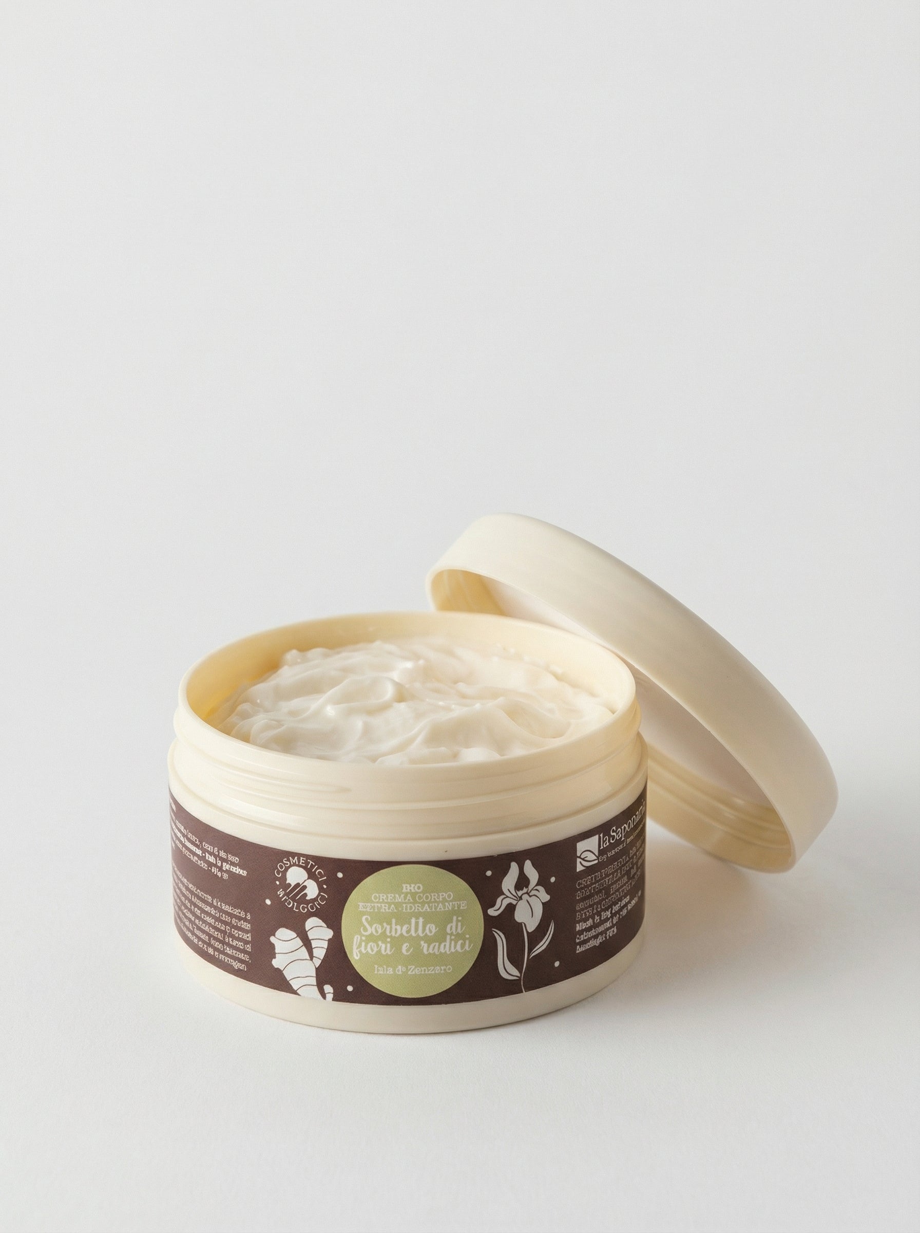 Crema corpo idratante Iris e Zenzero - Sorbetto di fiori e radici by La Saponaria — product photo on white background