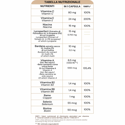 Integratore alimentare a base di Lycoperfect per l'abbronzatura Like a Sunny Day Tanning Booster 30 capsule