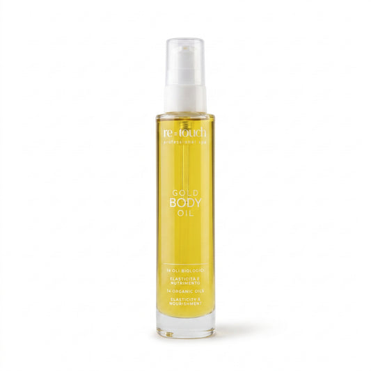 Olio corpo oro con 14 oli biologici elasticità e nutrimento Retouch Professional Spa Gold Body