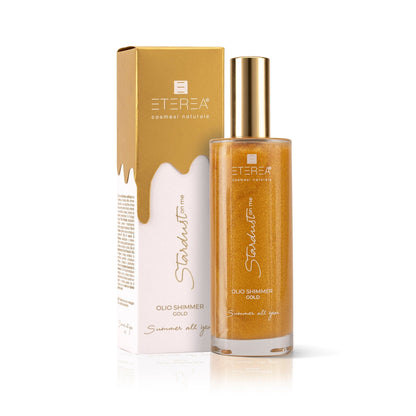 Olio corpo illuminante e setificante Stardust On Me Olio Shimmer Gold Summer All Year