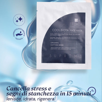 Maschera viso idratante  con cotobe biologico - Supreme Coolbiota face mask
