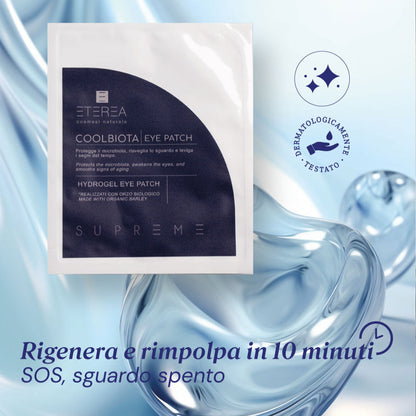 Patch occhi rinfrescanti e idratanti con orzo biologico Supreme Coolbiota eye patch